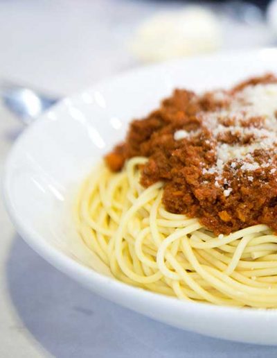 Kiddies Menu Spaghetti Bolognase